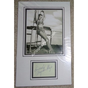 Virginia Mayo genuine authentic signed autograph signature display. COA UACC