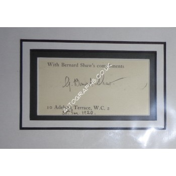 George Bernard Shaw authentic signed autograph signature display. COA UACC George Bernard Shaw authentic signed autograph signature display. COA UACC