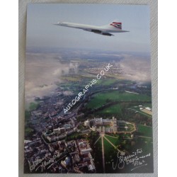 Concorde Mike Bannister Adrian Meredith authentic signed autograph photo. COA UACC