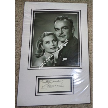 Princess Grace Kelly Monaco authentic signed genuine autograph photo display. COA UACC
