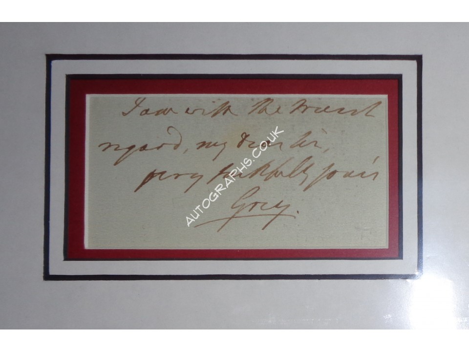 Earl Charles Grey PM politics rare signed authentic genuine signature Note. COA UACC