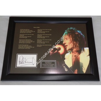 Rod Stewart Reason to Believe music authentic signed genuine signature display. COA UACC