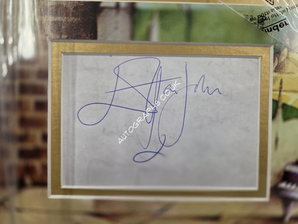 Elton John Yellow Brick Road music authentic signed genuine signature display. COA UACC