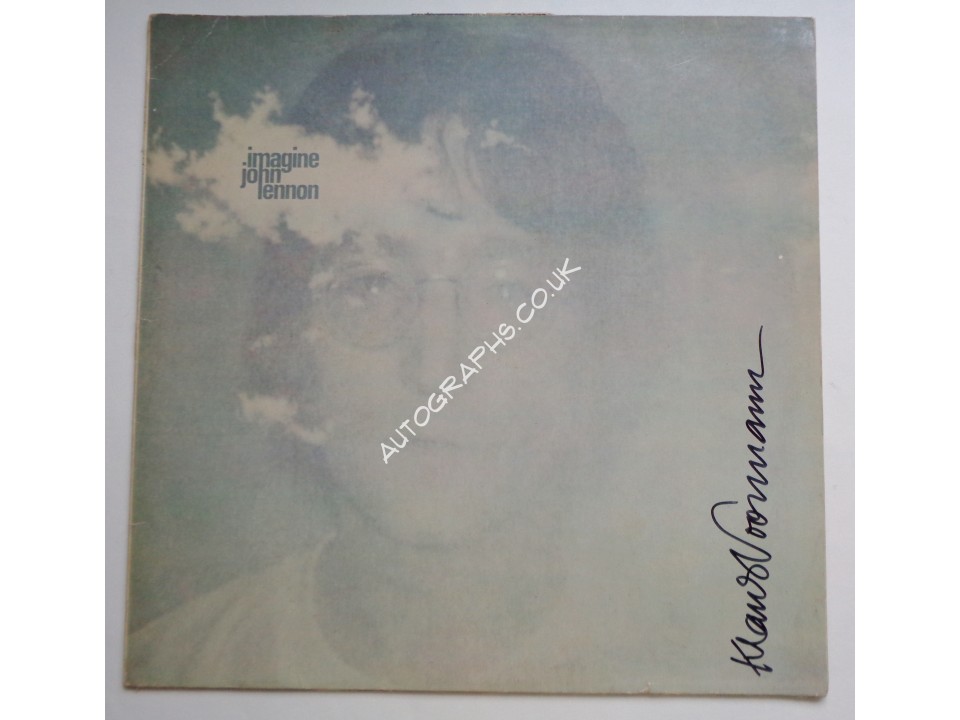 Klaus Voorman Imagine John Lennon authentic autograph signature signed album. COA UACC Klaus Voorman Imagine John Lennon authentic autograph signature signed album. COA UACC