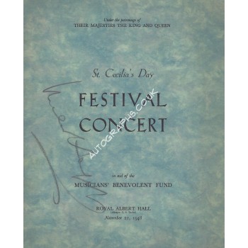 Sir Malcolm Sargent Signed 1948 Concert Programme. COA UACC