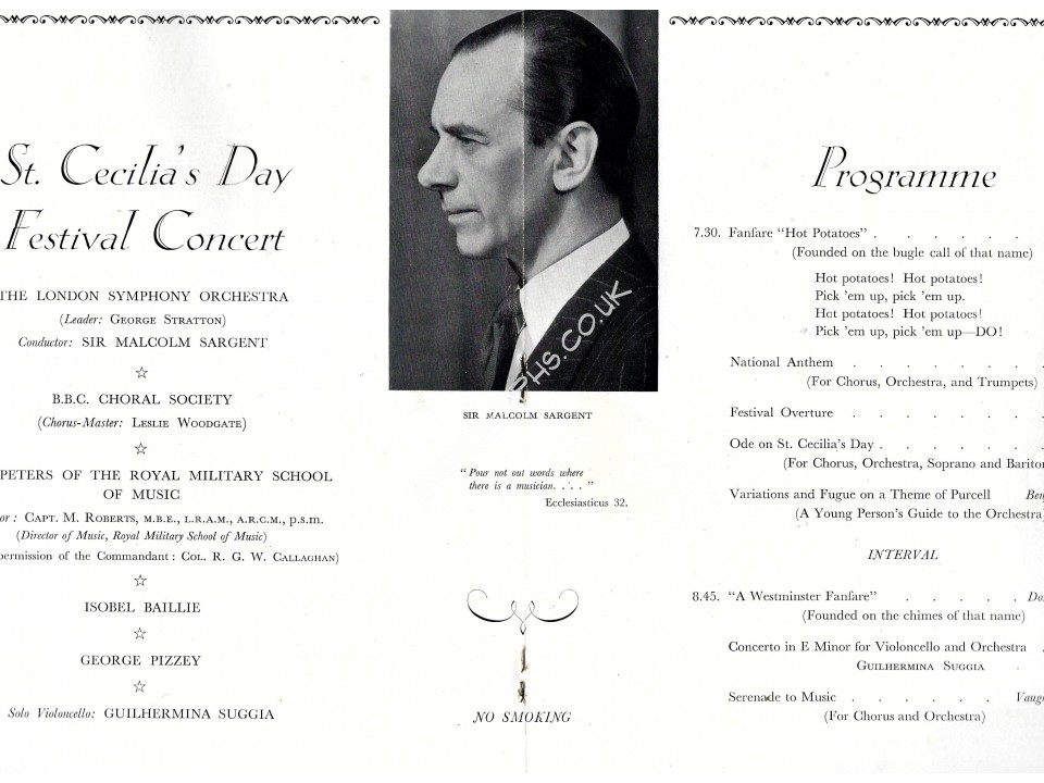 Sir Malcolm Sargent Signed 1948 Concert Programme. COA UACC