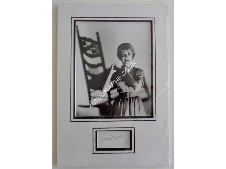 Janet Leigh Psycho genuine authentic signed autograph display.. COA UACC Janet Leigh Psycho genuine authentic signed autograph display.. COA UACC