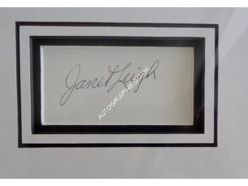 Janet Leigh Psycho genuine authentic signed autograph display.. COA UACC Janet Leigh Psycho genuine authentic signed autograph display.. COA UACC