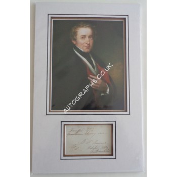 Robert Peel Police PM signed authentic autograph photo display 2. COA UACC