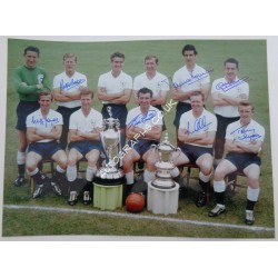 Tottenham Spurs 1961 Cup team genuine authentic autograph signed photo. COA UACC