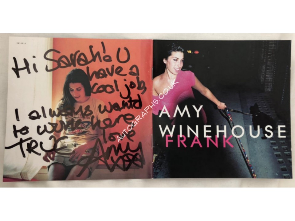 Amy Winehouse "Frank" signature genuine authentic signed autograph CD. COA UACC