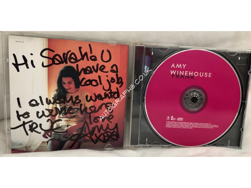 Amy Winehouse "Frank" signature genuine authentic signed autograph CD. COA UACC