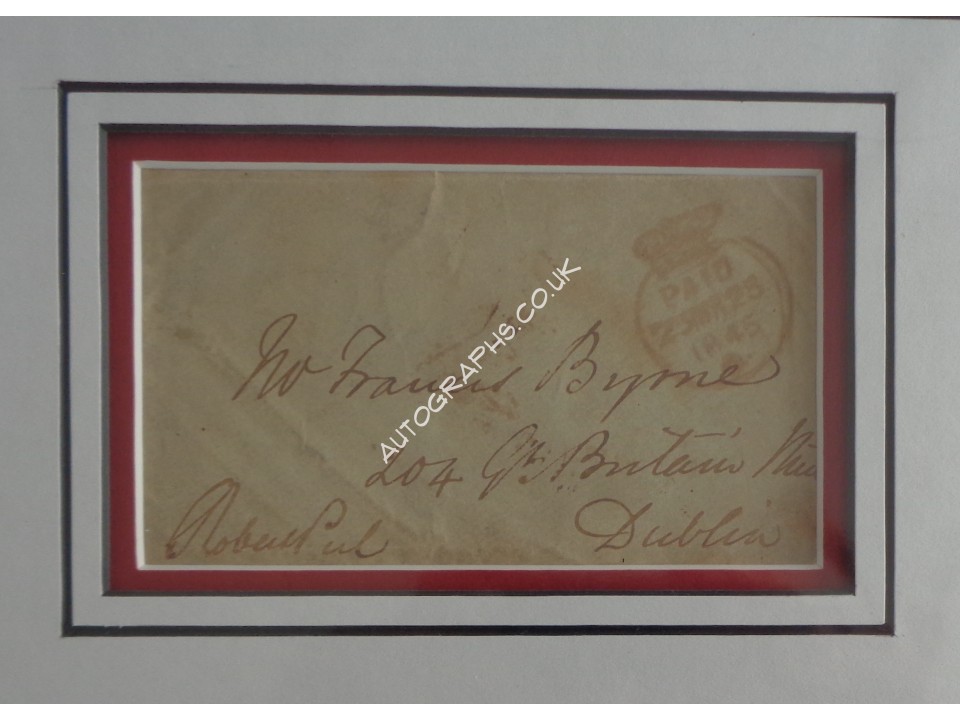Robert Peel Police PM signed authentic autograph photo display. COA UACC Robert Peel Police PM signed authentic autograph photo display. COA UACC