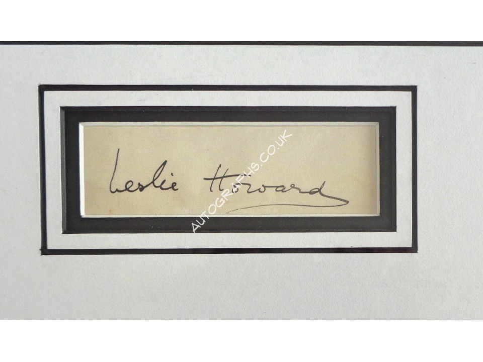 Leslie Howard GWTW signed authentic autograph photo display. COA UACC