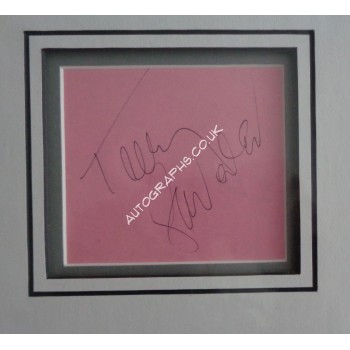 Telly Savalas James Bond authentic signed autograph page display. COA UACC Telly Savalas James Bond authentic signed autograph page display. COA UACC