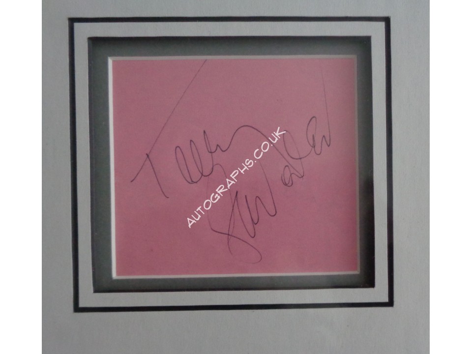 Telly Savalas James Bond authentic signed autograph page display. COA UACC