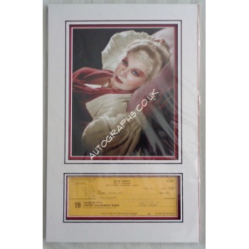 Mae West genuine signed authentic autograph cheque photo display. COA UACC