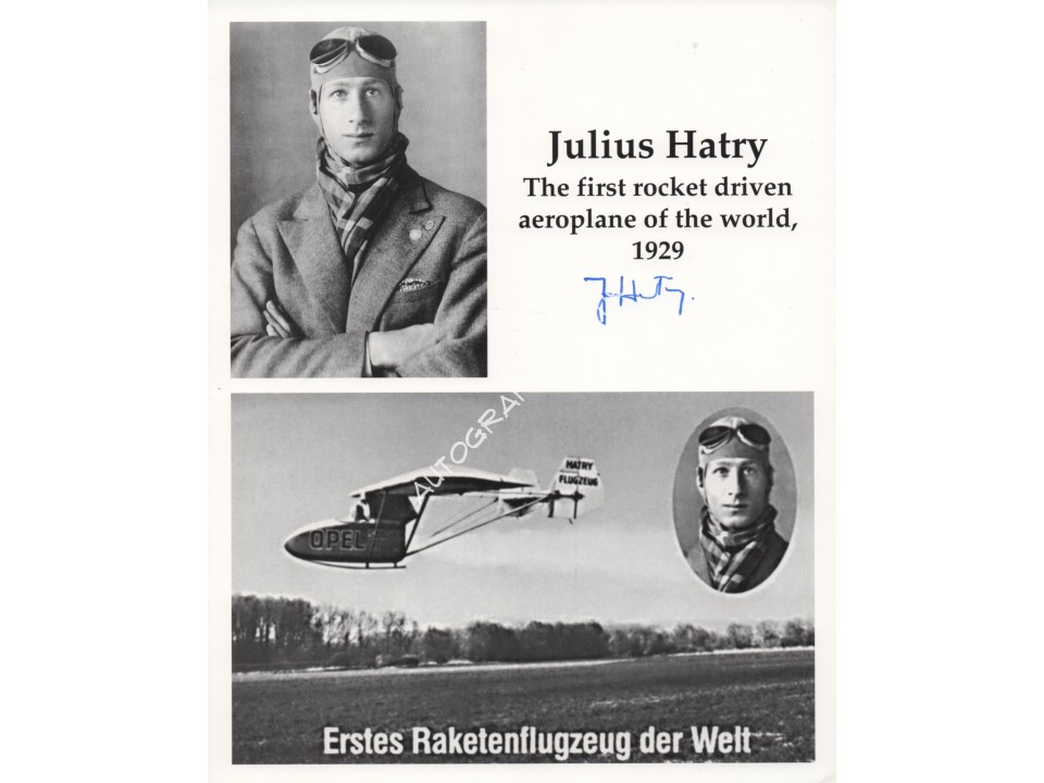 Julius Hatry Rocket Plane signed authentic genuine signature photo. COA UACC