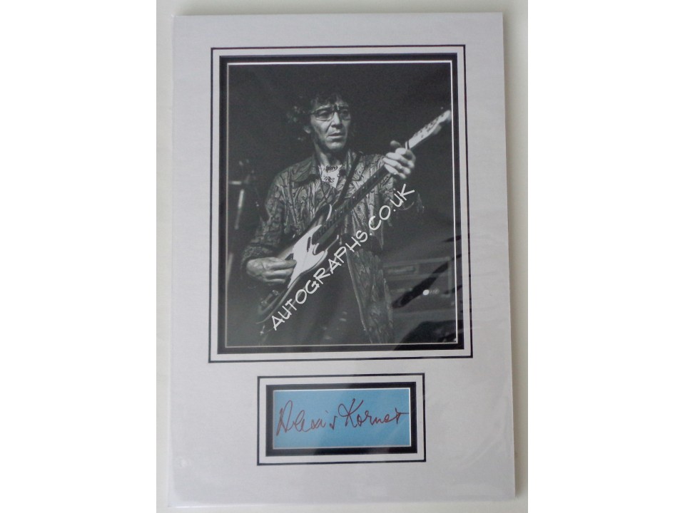 Alexis Korner blues signed authentic genuine signature autograph display. COA UACC Alexis Korner blues signed authentic genuine signature autograph display. COA UACC