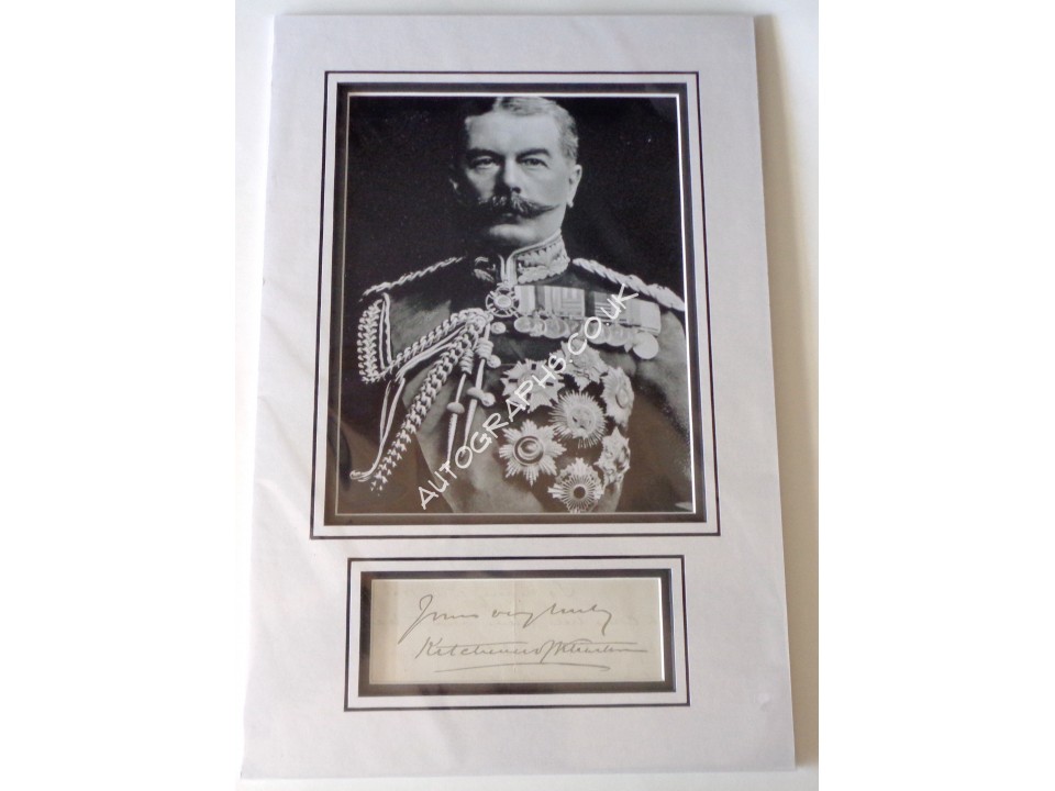Lord Kitchener Kharthoum signed authentic genuine signature autograph display. COA UACC
