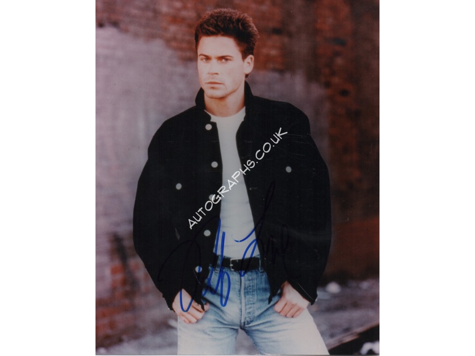 Rob Lowe genuine signed authentic signature promo photo. COA UACC Rob Lowe genuine signed authentic signature promo photo. COA UACC