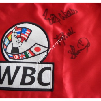Frank Bruno boxing signed authentic signature autograph shorts. COA UACC