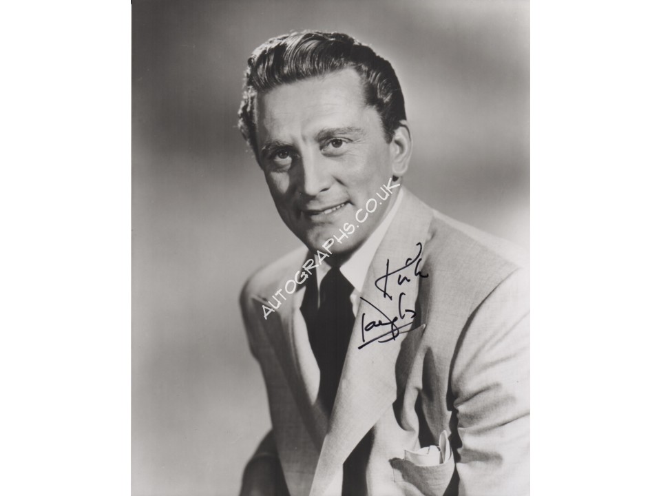 Kirk Douglas signed authentic signature autograph photo. COA UACC