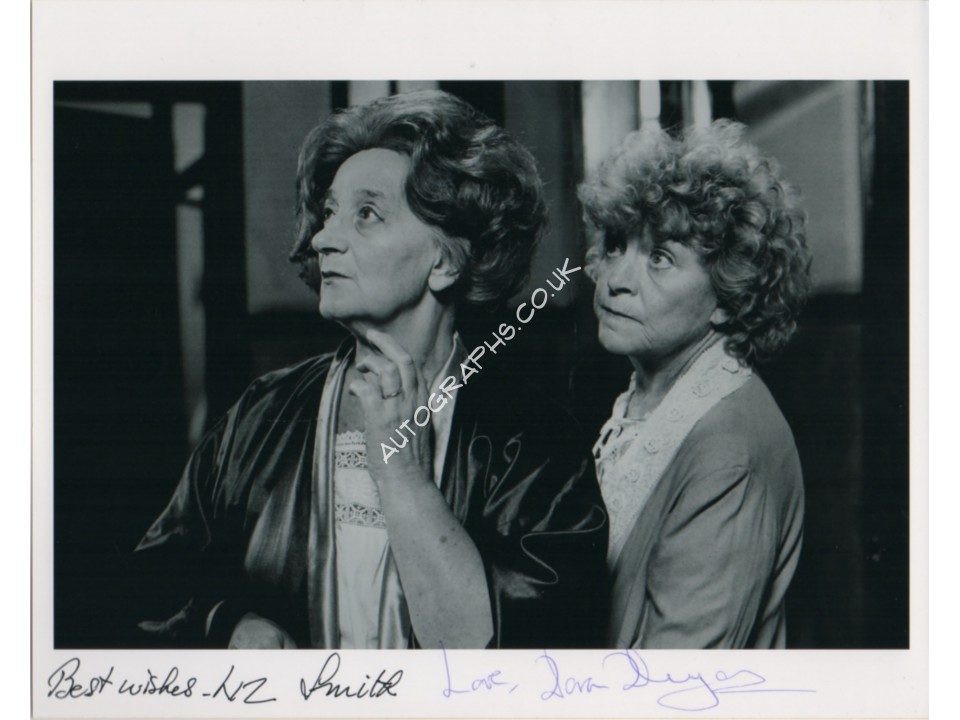 Liz Smith Dora Bryan authentic signed autograph signature photo. COA UACC