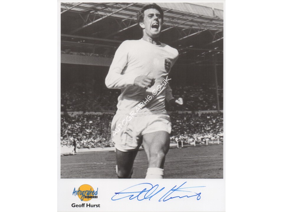 Geoff Hurst England football genuine authentic signed autograph photo. COA UACC
