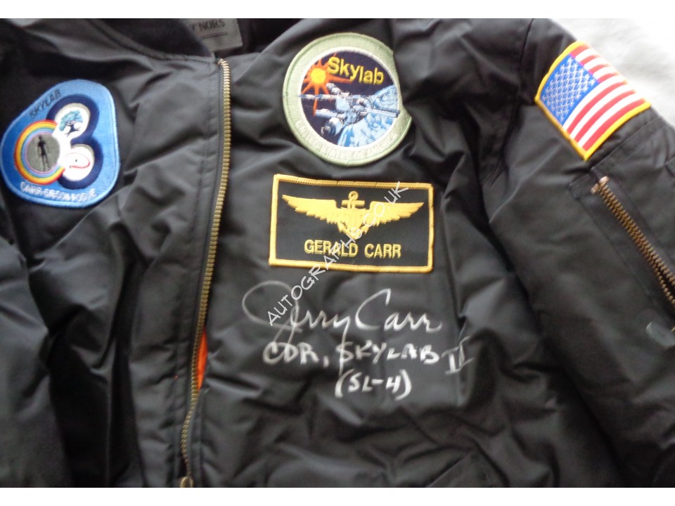 Gerald Jerry Carr Skylab authentic signed Genuine signature flight jacket. COA UACC