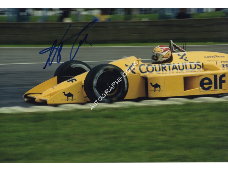 Nelson Piquet F1 Lotus Honda signature genuine signed authentic photograph. COA UACC