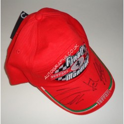 Michael Schumacher Todd Massa F1 Ferrari authentic genuine signed cap. COA UACC
