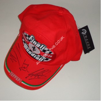 Michael Schumacher Todd Massa F1 Ferrari authentic genuine signed cap. COA UACC Michael Schumacher Todd Massa F1 Ferrari authentic genuine signed cap. COA UACC