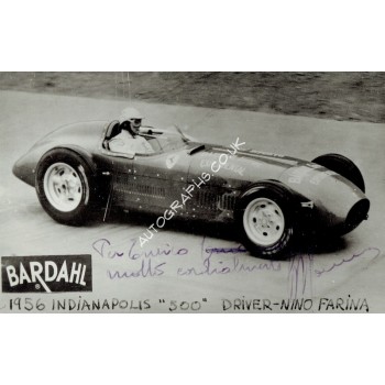 Guiseppe Farina authentic signed autograph signatures photo. COA UACC