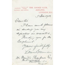 Louis Brennan  original authentic genuine autograph signed letter. COA UACC