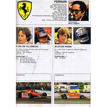 Gilles Villeneuve genuine authentic signed autograph signatures. COA UACC