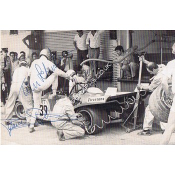 Ronnie Peterson and Schenken signed authentic genuine signature. COA UACC