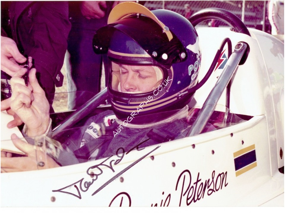 Ronnie Peterson genuine authentic signed autograph signatures photo. COA UACC
