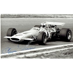 Denny Hulme signed authentic genuine signature photo. COA UACC