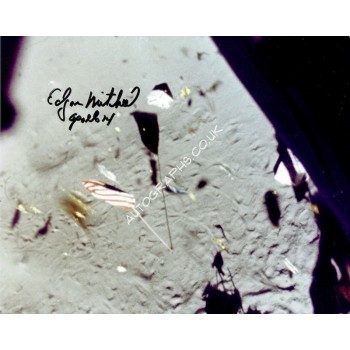 Edgar Mitchell original authentic genuine signed photo. COA UACC