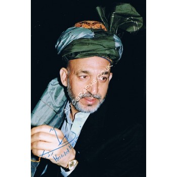 Hamid Karzai original authentic genuine signed photo. COA UACC