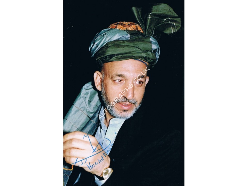 Hamid Karzai original authentic genuine signed photo. COA UACC
