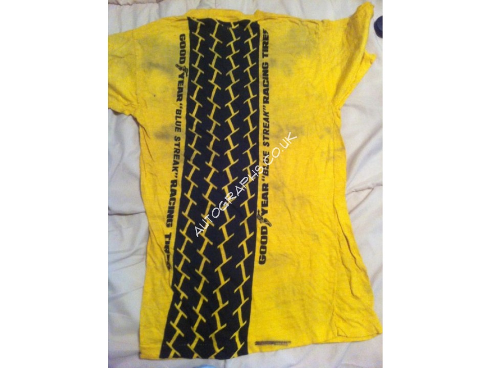 1960s Goodyear F1 T Shirt Multiple Signatures authentic autographs. COA UACC 1960s Goodyear F1 T Shirt Multiple Signatures authentic autographs. COA UACC