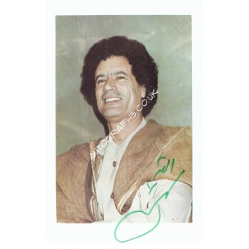 Muammer Gaddafi genuine authentic signed autograph signatures. COA UACC