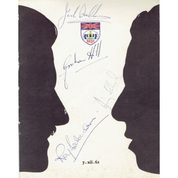Clark, Hill, Brabham, Salvadori genuine authentic signed autograph signatures. COA UACC