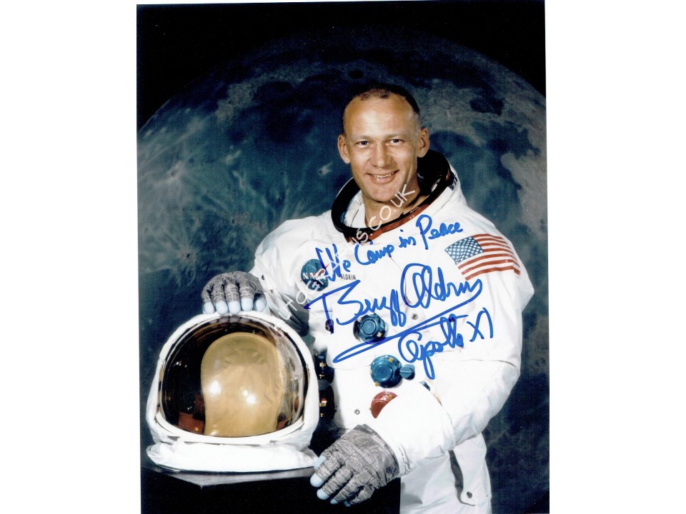 Buzz Aldrin genuine authentic signed autograph signatures photo. COA UACC