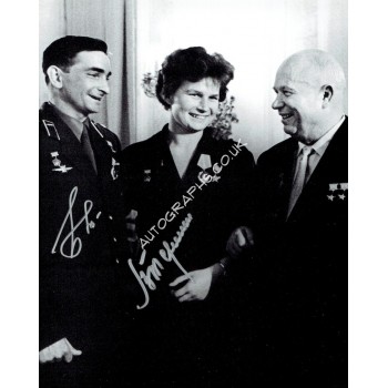 Tereshkova / Bykovsky original authentic genuine signed photo. COA UACC