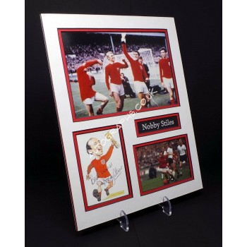 Nobby STILES Signed Mounted Photo Display England 1966 Football Legend. COA UACC