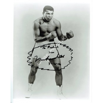 Muhammad Ali large authentic genuine signed card display. COA UACC