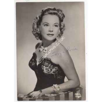 Sonje Henie genuine authentic autograph signed photo. COA UACC